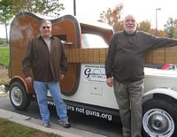 Ray Nelson, Founder Guitars Not Guns, and Doug Powell, Fayette SEBA with GuitarMobile